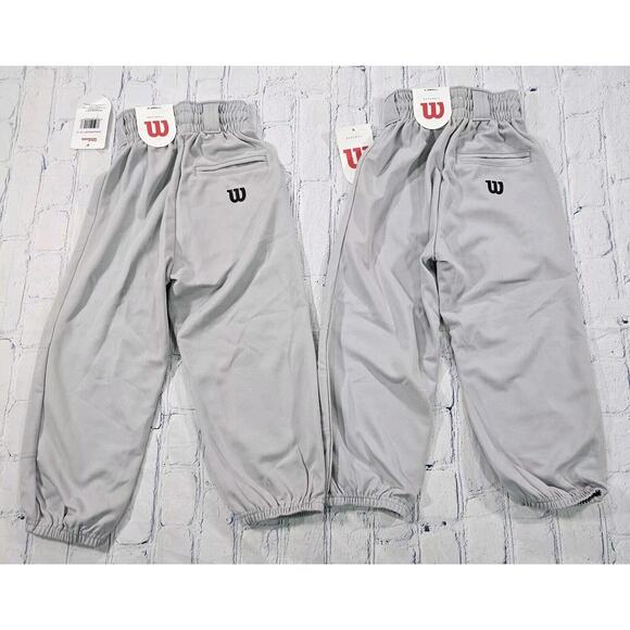 LOT OF 2 Wilson KIDS SIZE XS Gray Baseball Softball Pants - Picture 7 of 12